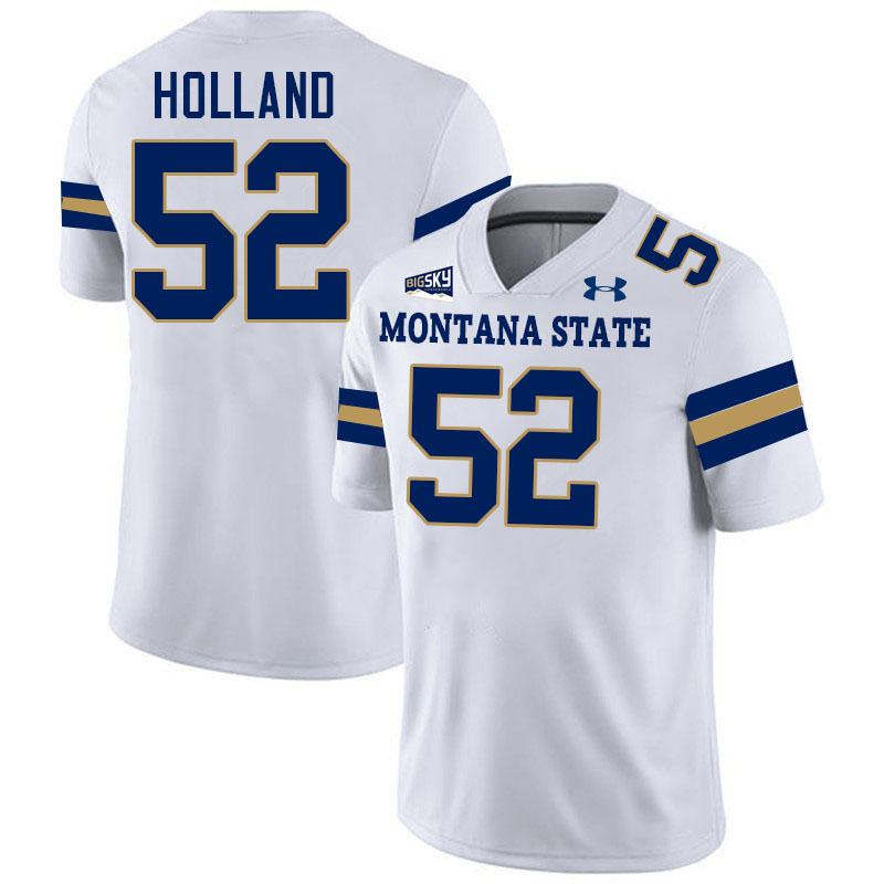 Montana State Bobcats #52 Sonny Holland College Football Jerseys,Uniforms Stitched-White